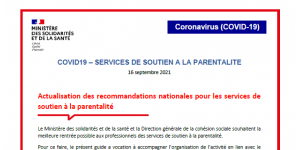 Covid-19- Actualisation des recommandations nationales pour les services de soutien à la parentalité