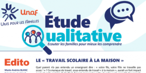 Etude de l'Unaf sur le travail scolaire à la maison