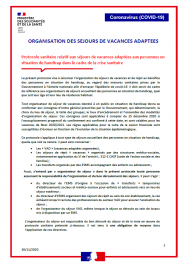 Dernière actualité relative au handicap : Protocole sanitaire des séjours de vacances adaptées